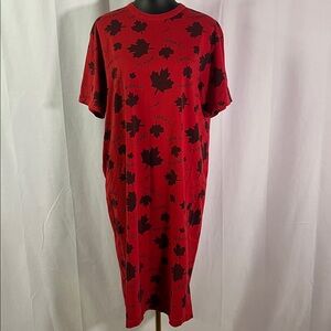 Lazy One Red & Black Canada Eh Maple Leaf Print Nightshirt